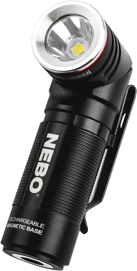 'NEBO SWYVEL 1000 Lumen Rechargeable Flashlight: Rotating Head, 5 Modes, Magnetic Base - Black'